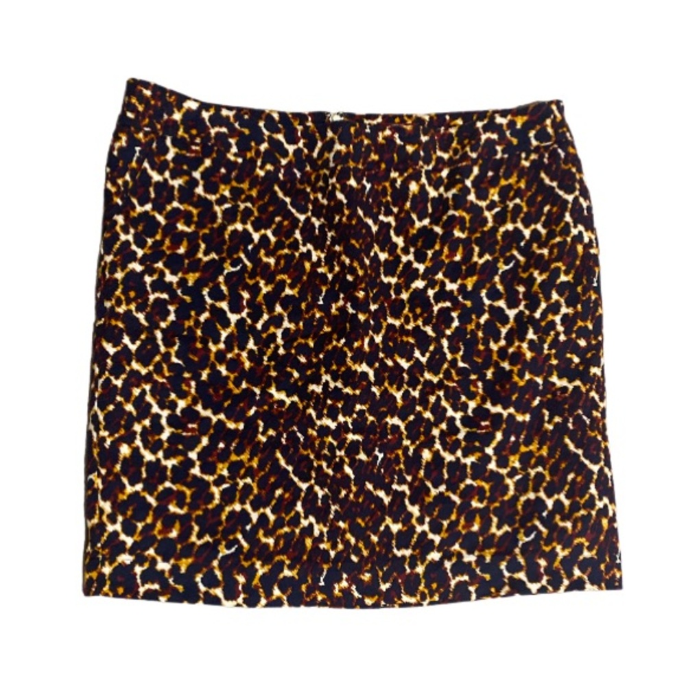 Merona Pencil Skirt Lined Knee Length Animal Cheetah Print Stretch - Size 18
